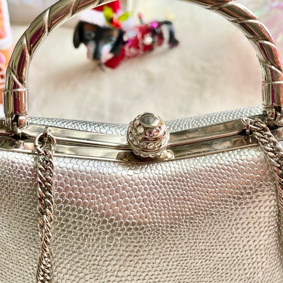 New 💝🌻Stunning Silver Mini Evening Purse - Picture 2 of 7